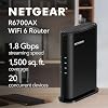 NETGEAR Router Wi-Fi 6 de 4 flujos (R6700AX) – Solo Router, velocidad inalámbrica AX1800 (hasta 1.8 Gbps), cubre hasta 1500 pies cuadrados, 20 dispositivos – ayuda experta gratuita, doble banda 4
