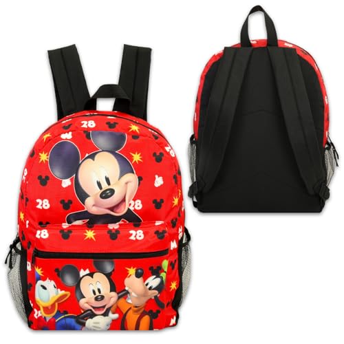 Disney Mickey Mouse Backpack for Kids - Bundle with 16 School Backpack with Water Bottle, Stickers, More | Mickey School Bag Set for Kids, Toddlers, Boys3