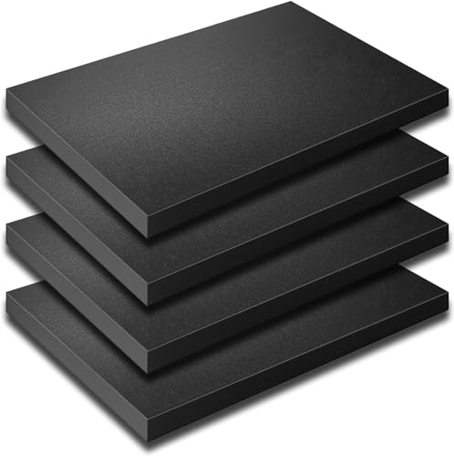Prime Foam Black Packing Foam Sheets- 4pcs Cuttable Polyurethane Foam Pads Polyurethane Cushioning Inserts for Packing Cases and Crafts- 16\" X 12\" X 1\"