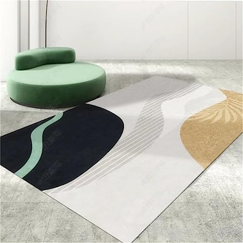 Tapis de salon gris abstrait 200x250cm antidérapant grand format - 2