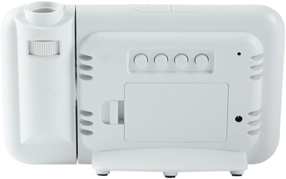 Digital Alarm Clock Projection Thermometer Creative Electronic Projection Clock Frame Home (Color : White Size (White