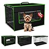 Dog Crate Cover – Durable 600D Polyester Protective Cage Cover for 24/30/36/38/42/48/54 Inch Dog Crate, Indoor Outdoor Kennel Cover (Black)