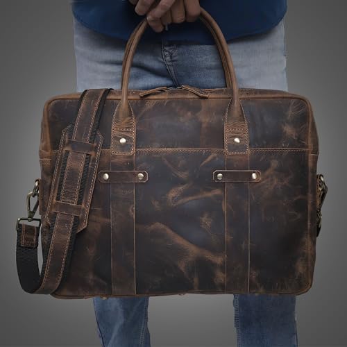 VC VINTAGE COUTURE Leather Messenger Bag for Men and Women - Laptop Briefcase Bag For College - Best Office Satchel Bag3