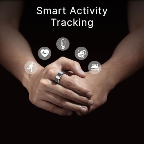 Image of Leaf Halo Smart Ring | Health Tracker | Sleep, Fitness, Stress | Includes 30+ Workout Modes | Battery upto 10 Days | Buy Sizing Kit First | Track Steps, HRV, SPO2 & Periods | Lunar Silver - Size 12