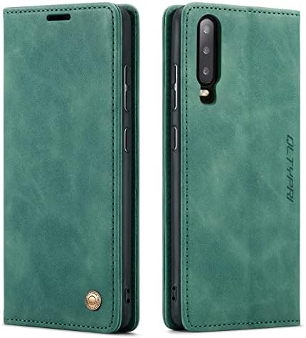 QLTYPRI Case for Huawei P30, Vintage PU Leather Wallet Case with Credit Card Slot Holder Stand Function Magnetic Closure Shockproof Flip Cover for Huawei P30 - Red