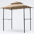 MASTERCANOPY 8 x 5 Grill Gazebo Outdoor BBQ Gazebo Canopy with 2 LED Lights (Khaki)