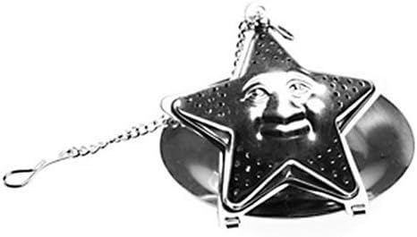 1 X Star Face Stainless Steel Tea Infuser with Drip Tray