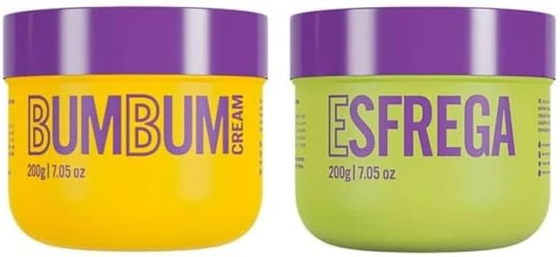 Kit Bumbum Cream e Esfrega, Cuidado Corporal, Creme Antiscelulite e Esfoliante Corporal, 200g Cada, 2 x 200g, combo, do mercado, Beleza Brasileira.
