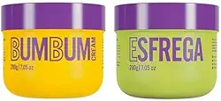 Kit Bumbum Cream e Esfrega, Cuidado Corporal, Creme Antiscelulite e Esfoliante Corporal, 200g Cada, 2 x 200g, combo, do mercado, Beleza Brasileira.