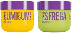 Kit Bumbum Cream e Esfrega, Cuidado Corporal, Creme Antiscelulite e Esfoliante Corporal, 200g Cada, 2 x 200g, combo, do mercado, Beleza Brasileira.