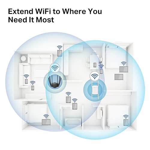 Image of Mercusys ME50G AC1900 Wi-Fi Range Extender | 1900 Mbps Dual Band Wireless WiFi Booster | Gigabit, Wired, 3x3 MU-MIMO | Built-in Access Point Mode | Easy One-Touch Setup