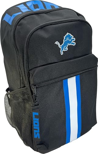 Image of NFL Detroit Lions Backpack - Triple Stripe Wordmark Design with Keychain