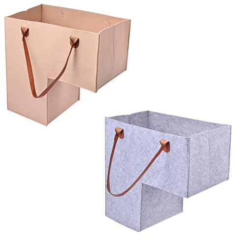 2pcs Foldable Stair Basket Organiser,Lightweight,Staircase Organiser Basket Felt Stair Basket,Collapsible Design Made,Large Stair Storage Organizer With Handles For Laundry,Slippers,Shoes,Blankets,Toy Cover