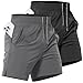 Lempue 2 Pack Mens Athletic Workout Shorts 7 Inch Quick Dry Gym Shorts with Pockets, Sports Tennis Running Shorts for Men