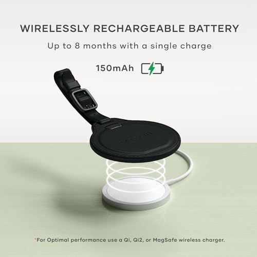 Image of Satechi FindAll Smart Luggage Tag with Find My, TSA-Friendly, Airport Tracking, Left-Behind Alerts, Loud Audible Chime, Wireless Rechargeable, Works with iPhone, iPad, Mac - Black