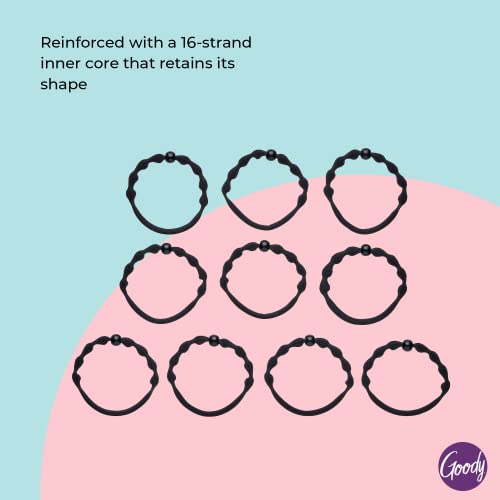image for Goody Ouchless Forever Hair Elastics - 10 Ct, Black, Damage-Free Bands