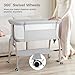 Cowiewie Bassinet Bedside Sleeper, Breathable Baby Bedside Bassinet and Mattress, Lightweight and Portable for Bedside Sleeping, Light Grey