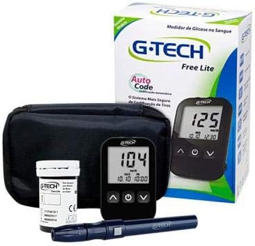 Glicosímetro +10 Tiras +10 Lancetas + 01caneta Free Lite - G-tech