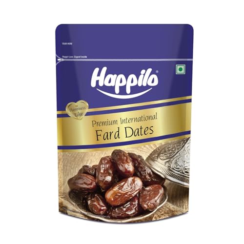 Happilo Premium International Fard Dates 500g | Khajur, Khajoor | Dry Fruits | No Added Sugar Dates in Fresh | Healthy Snacks (Pack of 1)