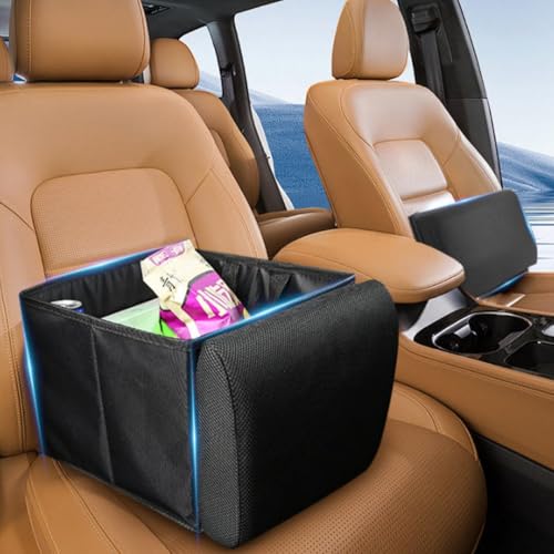 TATACLEA シートボックス 腰 クッション 2 in 1ハンドル付き 助手席 荷物置き 折り畳み 収納 車 収納 車 用 収納ボックス 荷物置き （ブラック）