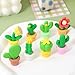 2pcs - Meaty Potted Plant Small Flower Eraser Cute Cactus Small Shavings Eraser-Succulent Potted Plant Eraser -2pc-Green