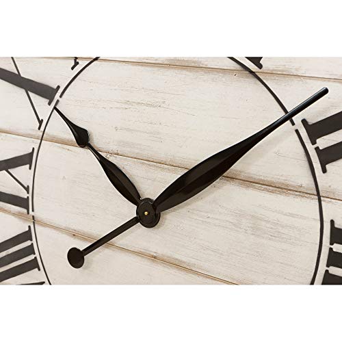 Aspire Home Accents 7005 Renata Oversize Shiplap Wall Clock44; White #TOP7