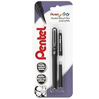 Pentel XGFKP/FP10-A Brush Pen and Two Refills, Black Ink