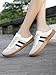 Geerta Women's Fashionable Contrast Mesh Design Lace Up Walking Shoes, Casual Slides Breathable Comfortable Sports Shoes, Female All-Match Round Toe Slip On for Daily Wear Girl (Black and White,9)