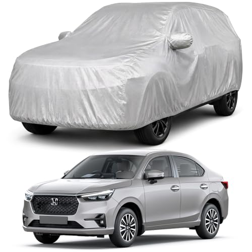 Image of Autofact Car Body Cover Compatible with Amaze 2025-2026 | Custom Fit Car Cover | 100% Water-Resistant| Triple-Stitched Lightweight Fabric | Dustproof | Indoor & Outdoor Use | Elastic Bottom