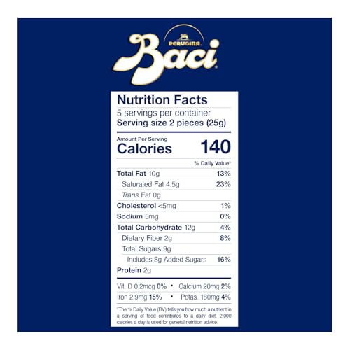 Baci Original Dark | Fine Dark Chocolate Truffle with Hazelnuts | 4.4oz each Bag - Pack of 4