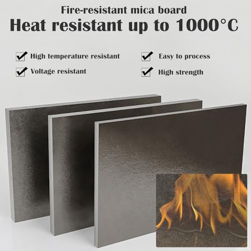 Miniatura 2 de Coyouco Placa De Mica 3mm Aislante Térmico Resistente Al Calor 1000 C, Ignífuga Para Horno Microondas Calefacción Proyectos Eléctricos Bricolaje Industria Aislamiento Eléctrico,100mm 200mm 3 Piece