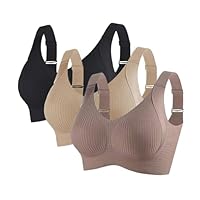 BH Damen ohne bügel Push up 3er Pack Komfort Vollschalen Gepolstert Bustier Seamless Lift Anti Falten Effekt BHS Push Up Starker Halt Soft Bra Verstellbar Unterwäsche für Täglichen Gebrauch