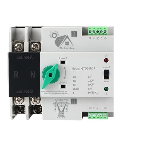 Interruptor de transferencia automática con conmutación ininterrumpida de 100A 2P
