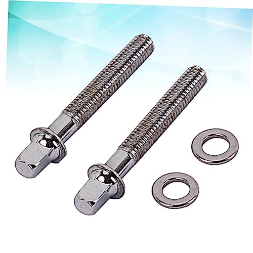 2 piezas de tornillos de montaje para tambores de acero inoxidable con arandelas, sujetadores de tensión duraderos para tarola y bombo para músicos miniatura 4