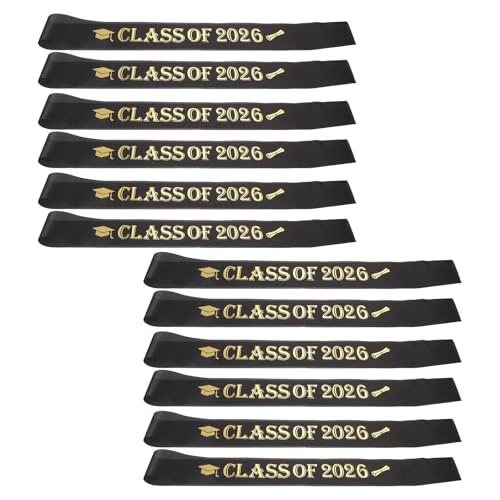 Estolas de graduación cómodas y bandas negras de tela KICHOUSE para ceremonia