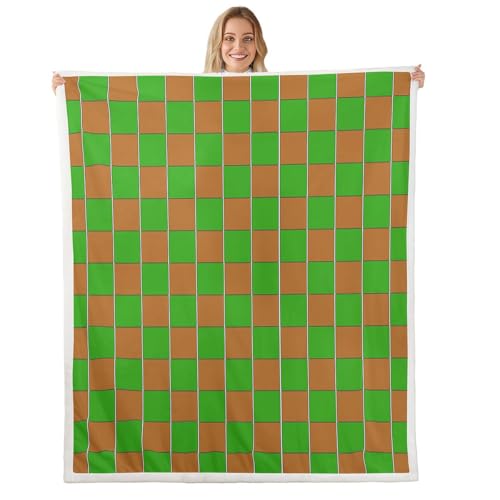 Image of Erosebridal Gaming Checkered Fuzzy Plush Throw Gamer Plaid Fleece Blanket Checkerboard Games Sherpa Blanket for Kids Boys Girls,Geometric Grids Decor for Bed Couch Twin 60 inchx80 inch