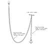 TREEWETO Pocket Watch Chain with T Bar End Albert T-Bar Pocket Watch Chain with Antique Anchor Pendant and 2 Hooks for Vest Buttonhole Silver #3
