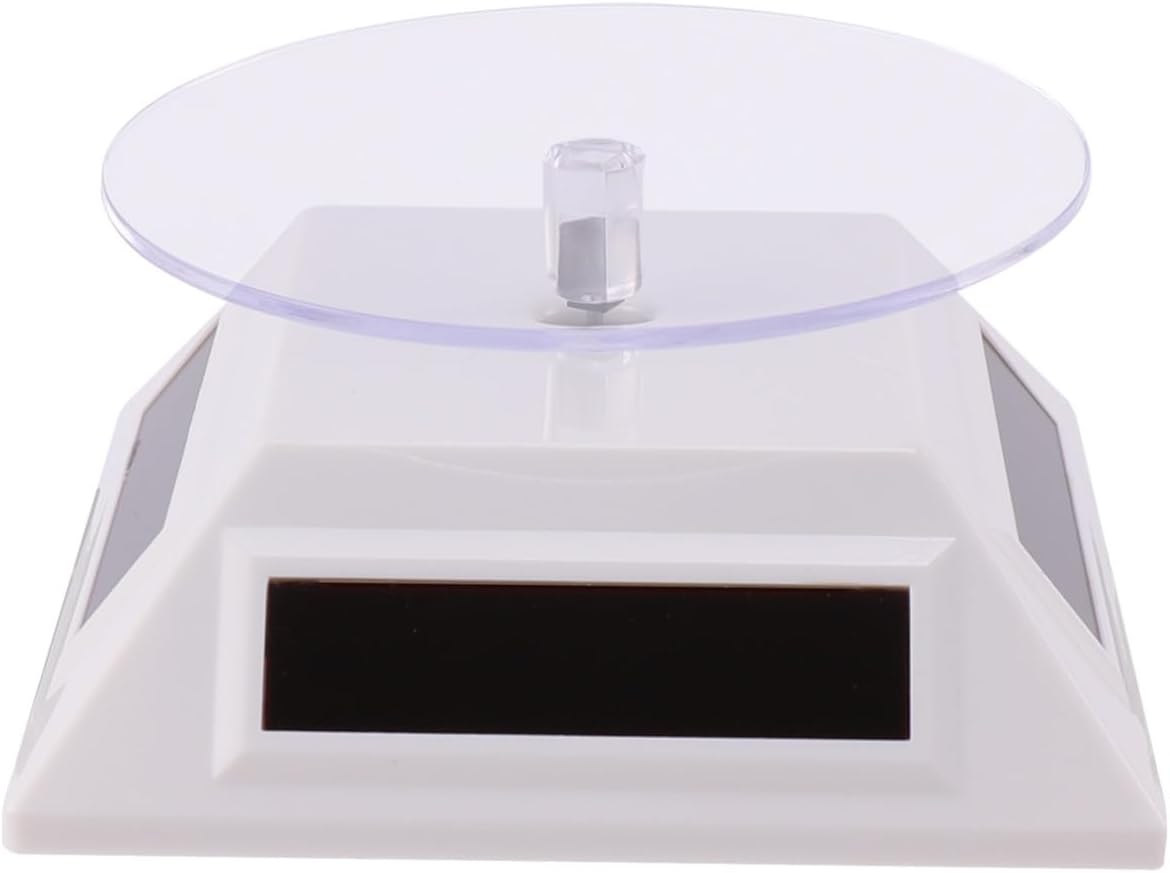 BESTonZON Layer Solar Showcase Rotating Turntable Jewelry Organizer Display Stand with Automatic Rotation and Solar Panels on 4 Sides for Watches and Jewelry Display