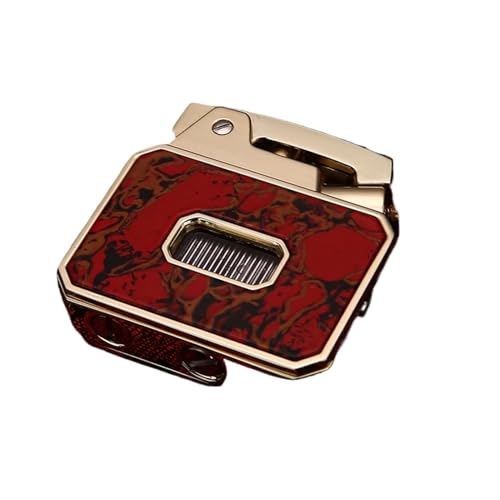 Encendedor vintage recargable con llama suave, rojo