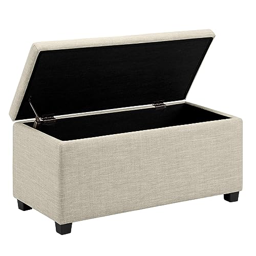 Amazon Basics Upholstered Storage Ottoman and Entryway Bench, 35.5´´L