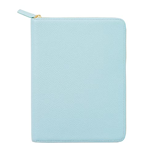 Moterm Zippered Leather Cover For A5-Notebooks - Fits Hobonichi Cousin, Stalogy And Midori Md Planners (Pebbled-Light Blue) #TOP17
