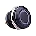 Ulincos Momentary Pushbutton Switch U19D1 1NO SPST Black Metal Shell with Blue LED Ring Suitable for 19mm 3/4" Mounting Hole Pack with a Resistor (Blue)