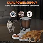 Automatic Cat Feeders for Two Cats, 5L/20 Cups Double Automatic Cat Food Dispenser with 2 Stainless Bowls, Timer Setting 20 Portions 6 Meals Per Day, 10s Meal Call, Pet Feeder for Dog - Image 5