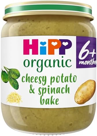 HiPP Organic Cheesy Potato & Spinach Bake Baby Food Jar 6+ Months 125g (Pack of 6)