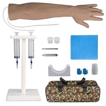 SimCoach Phlebotomy Practice Kit for Injection Training, IV Practice Kit with Phlebotomy Arm, Venipuncture and Blood Draw Practice Kit for Medical Students, Nursing School Essentials