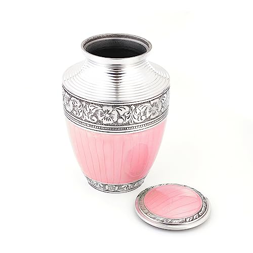 Memorials Cremation Urns For Adult - Adult Funeral Urn Handcrafted - Handcrafted Cremation Urn, Large Burial Urns For Ashes Adult - Large Handcrafted Funeral Memorial - Pastel Silver #TOP2