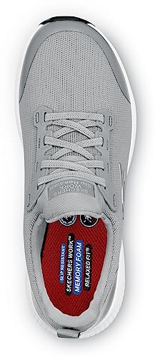 Skechers Work Emma, Women's, Grey, Soft Toe, Slip Resistant, EH, Slip-On Athletic, Work Shoe (8.0 M)