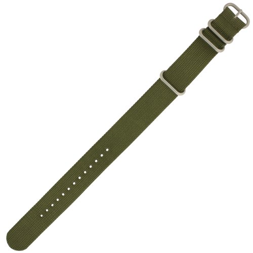 Tech Swiss Watch Band Nylon One Piece Military Sport Olive Green Heavy Stainless Buckle 22 Millimeter #TOP2