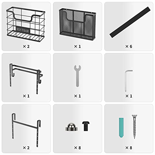 Kostbar Over The Cabinet Door Organizer, Cutting Board Organizer With Towel Rack, Wall Mount Storage Basket, Kitchen Cabinet Organizer For Baking Sheet, Cookie Sheet, Plastic Wrap 3 Pack #TOP6