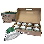 8X Fire Rated LED Downlights, 5W 3000K Warm White, 560 Lumens – 75mm Cut-Out, IP65, Dimmable Ceiling Spotlights – Recessed Lighting, (White Finish)